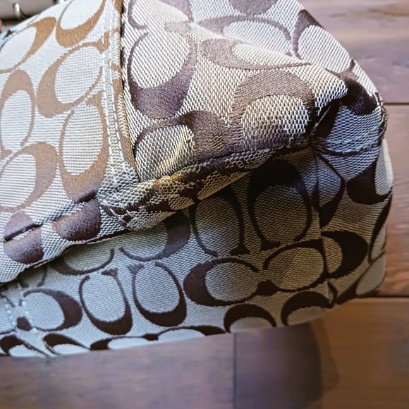 Charming Rustic Camel VINTAGE COACH BLEEKER Shoulder Patent Sig C jacquard - Picture 9 of 16